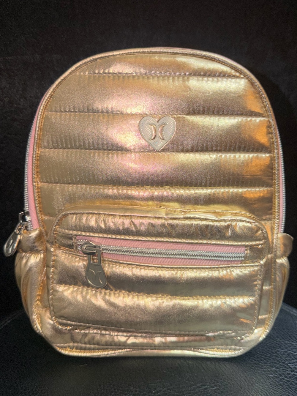 Hurley Metallic Gold Quilted Mini Backpack